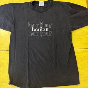 Vintage oversized black BONJOUR tshirt